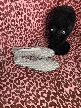 Clear Glitter Mesh Jelly Shoes